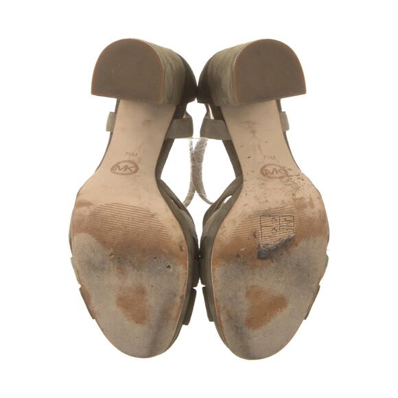 Michael Kors Annaliese Suede Platform Sandals - 7.5M - Olive - Picture 5 of 5